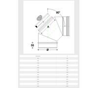 Curva da 80mm gomito MF con ispezione a tappo da in acciaio inox AISI 304