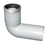 Curva di scarico wc prolungata con guarnizione e tappo 90/116mm