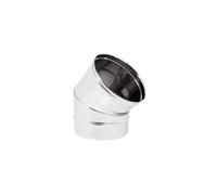 CURVA GOMITO 45° ACCIAIO INOX STUFA A PELLET DIAMETRO 80 / 100 AISI 304 L