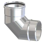 curva gomito 90° Ø 8 cm 80 mm acciaio inox AISI 304 attacco FM stufa stufe pelle