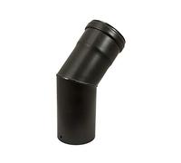 Curva gomito a 45° Fumisteria in Acciaio al Carbonio Smaltato Nero per Stufe a Pellet e Legna sp 2mm (D 80 mm)