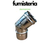 Curva gomito aperto 45 ° acciaio inox Ø 80 per canne fumarie stufa a pellet tubi