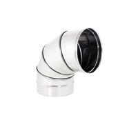 Curva gomito inox 200mm orientabile registrabile 5 decimi curvatura 0-90°