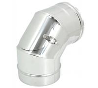 Curva gomito MF da 80mm con ispezione aderente in acciaio inox AISI 304