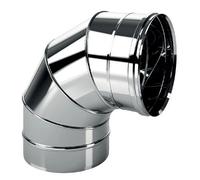 CURVA GOMITO REGOLABILE DA 0°A 90°- INOX - PER STUFE e CAMINI