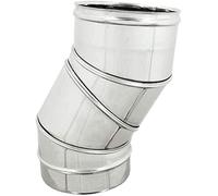 Curva Gomito Regolabile da 0°a 90° per canna fumaria in acciaio inox Maschio/Femmina Acciaio ASI 316 (Ø 180 mm)