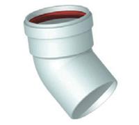 Curva in alluminio bianco x scarico fumi MF a 45 gradi da 80mm per caldaia