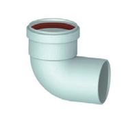 Curva in alluminio bianco x scarico fumi MF a 90 gradi da 80mm per caldaia