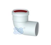 Curva M-F 90° in alluminio estruso bianco Ø 80mm fumi caldaia