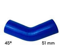 CURVA MANICOTTO SILICONE 45° 51 mm 4 STRATI BLU CONDOTTO SILICONICO INTERCOOLER