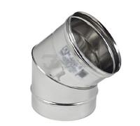 CURVA PER STUFA IN ACCIAIO INOX 304 A 45 DA 200 MM