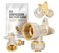 Curva PEX con piastra a parete 16x3/4" IG Riscaldamento ad acqua Raccordo a compressione con filettatura a vite Piatto a parete Gomito Tubazione Connettore Raccordo per sistemi di riscaldamento