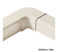 Curva piana per canalina 25x25 mm - 20 PZ