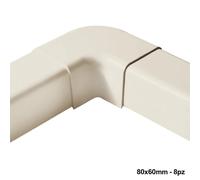 Curva piana per canalina 80x60mm - 8 PZ