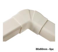 Curva piana regolabile per canalina 80x60mm - 6 PZ