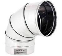 CURVA REGOLABILE 0°/90° INOX - AISI 304 - PER STUFE E CAMINI - vari diametri