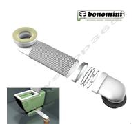 CURVA REGOLABILE PER SCARICO VASO WC OFFSET BIANCO BONOMINI CON ANELLI ACCIAIO