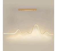 Curva Semplice e - Long Curve LED LED Dimmeble Metal Linea sospesa - Decorazione della Barra del Ristorante Decorazione Lampada appesa Lampada Regolabile Bianco Nero Dorato, Lampada a Ciondolo
