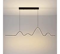 Curva Semplice e - Long Curve LED LED Dimmeble Metal Linea sospesa - Decorazione della Barra del Ristorante Decorazione Lampada appesa Lampada Regolabile Bianco Nero Dorato, Lampada a Ciondolo