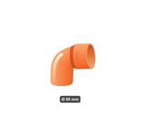 Curva superplastica pluviale Ø 80 mm 90° arancione chiusa
