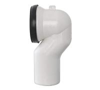 Curva Tecnica sottovaso Universale per WC Filo Muro, Diam. 11 cm, Completa di Guarnizione in Gomma