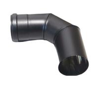 CURVA TUBO FUMO ACCIAIO INOX NERO Ø 80 STUFA A PELLET LEGNA CANNA FUMARIA