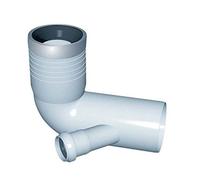CURVA WC PROLUNGATA 1 ATTACCO CON GUARNIZIONE E TAPPO D. 90 116 50 DX Destra