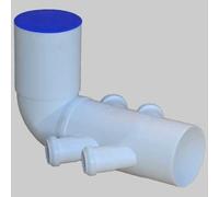 CURVA WC PROLUNGATA BIANCA 4 ATTACCHI 110x40-40 Tubi Raccordi Pp Grigio