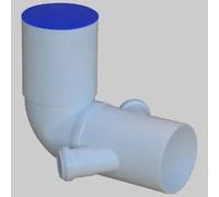 CURVA WC PROLUNGATA BIANCA CON DOPPIO ATTACCO BICCHIERE DX - SX - 90x40-40