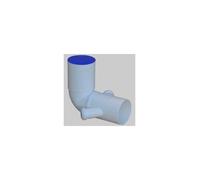 CURVA WC PROLUNGATA BIANCA CON DOPPIO ATTACCO BICCHIERE DX - SX - 90x50-50