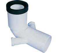 Curva WC Prolungata con 2 Attacchi Scarico Idrico Pp Bianco Mm 90X40