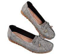 Curvahouse - Scarpe ortopediche eleganti senza lacci, con punta arrotondata, leggere, antiscivolo e traspiranti, grigio, 40 EU