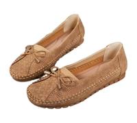 Curvahouse - Scarpe ortopediche eleganti senza lacci, con punta arrotondata, leggere, antiscivolo e traspiranti, Cammello, 42 EU