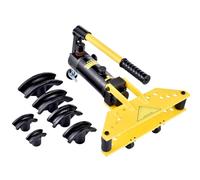 Curvatubi 6t idraulica, piegatubi manuale, diametro 13-34 mm, con 6 matrici in acciaio, per tubi in acciaio, rame e alluminio, curvatura fino a 90°, impugnatura antiscivolo, officina e cantiere