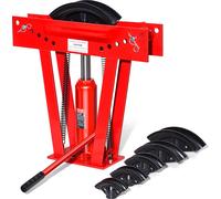 VEVOR Piegatubi Idraulico Piegatubi per Tubi Scarico in Rame 12 Tonnellate 6 Matrici (1/2'', 3/4'', 1'', 1-1/4'', 1-1/2'', 2''), Rulli Regolabili da 90° a 180° per Tubi in Metallo, Piegatubi Manuale