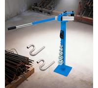 Curvatubi manuale, piegatrice compatta per acciaio tondo, acciaio quadrato e acciaio piatto, idraulica piegatrice per tubi con supporto e 10 matrici, angolo di piegatura massimo 200° (blu)