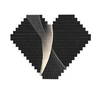 Curve astratte Stampa Building Brick Block Puzzle - Puzzle immagine a forma di cuore, immagine puzzle in legno