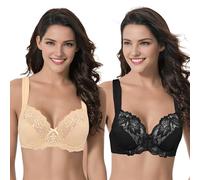 Curve Muse Reggiseno con Ferretto Sfoderato con Spallacci Imbottiti-x2 | Spalline Imbottite, Stampato, Balconcino, Effetto Lifting, Floreale, T-shirt