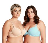 Curve Muse Reggiseno Ferretto Aggiunge 1 Coppa-x2-Light Blue,Nude-7D