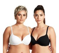 Curve Muse Reggiseno Ferretto Aggiunge 1 Coppa-x2-Nero,Bianca-5D