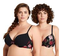 Curve Muse Reggiseno Ferretto Aggiunge 1 Coppa-x2-Stampa Nero,Nero-10F