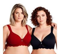 Curve Muse Reggiseno Ferretto Leggermente imbottito-x2-Nero,Vino-5E