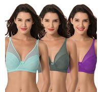 Curve Muse Reggiseno Riducente Ferretto Sfoderato-x3-Mint,Purple,Teal-3D