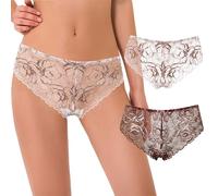 Curve Muse Tanga Perizomi Hipster Biancheria Intima Floreale Mutandine-x2 | Trasparente, Nylon, Elastan, Cotone, Vita Bassa, Ricamo