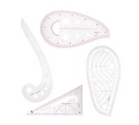 Curve Ruler Set 4Pcs | Multi - Function Sewing Tool for Drawing/Cutting/Grading | Plastic Clothing Design Ruler with Scales | 3220/3231 / 6460/6401 Varieties