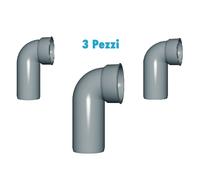 Curve tecniche ( 3 PEZZI ) polipropilene diametro 32 mm Innesto