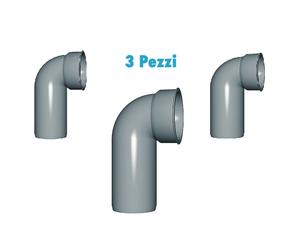 Curve tecniche ( 3 PEZZI ) polipropilene diametro 32 mm Innesto