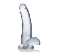 Curve Toys 8 Inch C-Thru Dong with Balls - Clear - 400 g