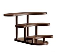 Curved 3-Tier Cup Rack Wood Desktop Organizer | Solid Wood Construction, Space-saving Design For Kitchen Or Living Room, Smooth Curved Edges, Holds Mugs And Accessories