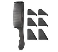 Curved Barber Comb S Shaped Arc | 3 Sizes Adjustment for Flat Top Haircuts | Styling Comb for Men/Barbers/Beginners | ABS Material, Ergonomic Design (Black)